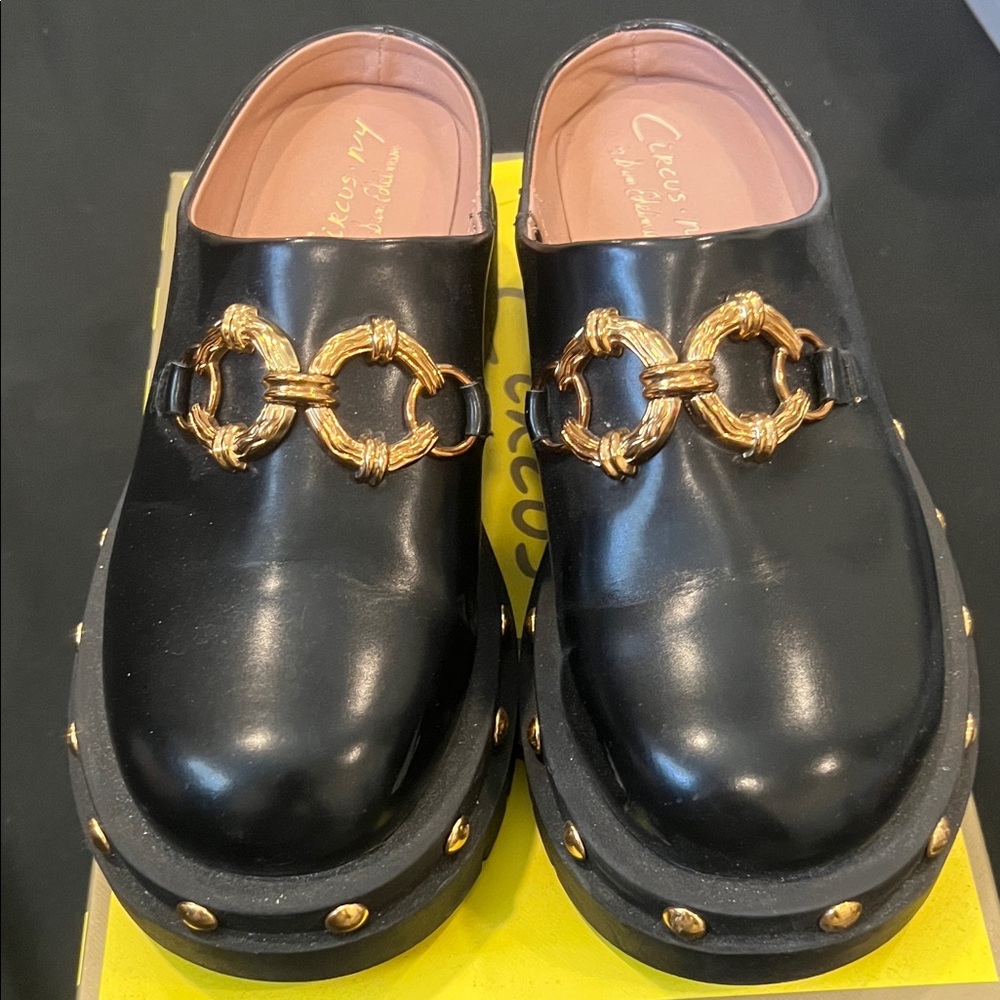 Sam Edelman Circus NY Black and Gold Women's Mules/Clogs